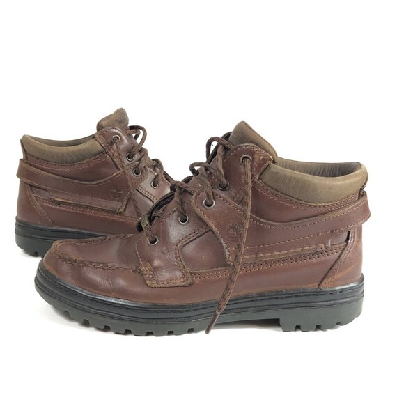 Vintage 90s Timberland Ankle Boots Brown Leather W