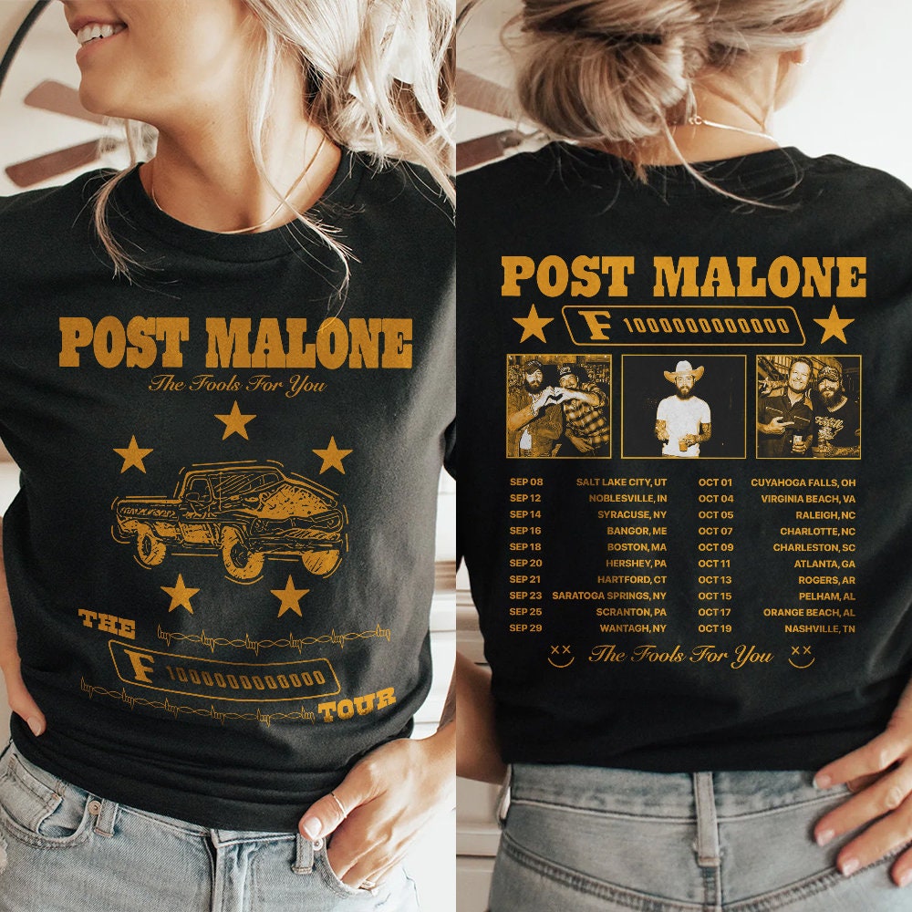 Discover Post Malone Tour Double Sided Shirt, The F-1 Trillion Album 2024 Concert Gift For Fan