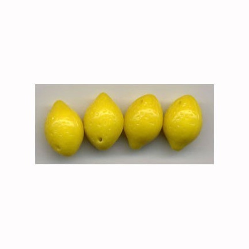 Lemon Glass Fruit Beads Czech Opaque Great for Charms Jewelry Crafts Miniature Fun