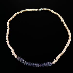 Sapphire Necklace Summer Natural sapphire Necklace blue sapphire Pearl jewelry gift
