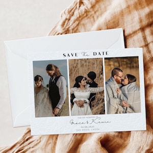 Photo Strip Save the Date Photo Booth Save the Date Photo Save the Date Template Minimalist Save the Date Modern Save the Date Editable