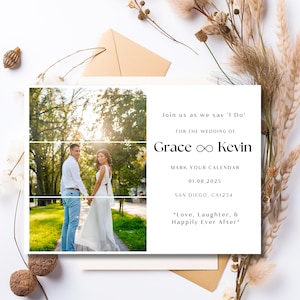 Photo Strip Save the Date Photo Booth Save the Date Photo Mark your calendar Template Minimalist Save the Date Wedding Calendar Invitation