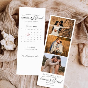 Photo Strip Save the Date Photo Booth Save the Date Photo Save the Date Template Minimalist Save the Date Modern Save the Date Editable