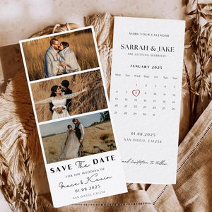 Photo Strip Save the Date Photo Booth Save the Date Photo Save the Date Template Minimalist Save the Date Modern Save the Date Editable