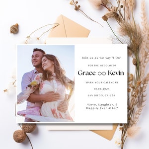Photo Strip Save the Date Photo Booth Save the Date Photo Mark your calendar Template Minimalist Save the Date Wedding Calendar Invitation