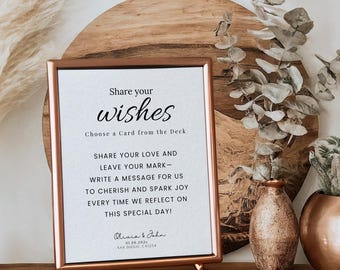 Gastbord voor speelkaarten. Teken ons gastenboek. Bewerkbare tekensjabloon. Kies een kaart. Een willekeurige kaart. Aangepast bord met speelkaart bruiloft