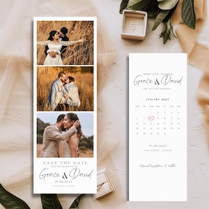 Fotostreifen Save the Date Fotobooth Datum speichern Foto Save the Date Vorlage Minimalistisch Speichern Sie das Datum Modern Speichern Sie das Datum Bearbeitbar