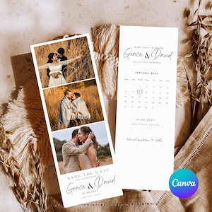 Photo Strip Save the Date Photo Booth Save the Date Photo Save the Date Template Minimalist Save the Date Modern Save the Date Editable