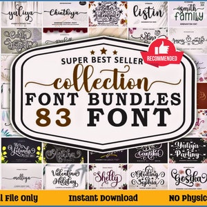 The Ultimate 83 Fonts - Font Bundle, Cricut, Canva Font, Script Font, Fonts, Digital Fonts, Procreate Fonts, Crafting, SVG Font