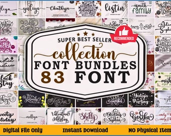 Las 83 mejores fuentes: paquete de fuentes, Cricut, fuente Canva, fuente Script, fuentes, fuentes digitales, fuentes Procreate, manualidades, fuente SVG