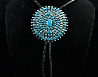 Vintage Native American Zuni Bolo- Signed VMB, Valentino and Matilda Banteah