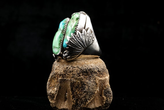 Large Vintage Navajo Native American Sterling Sil… - image 2