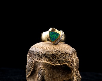 Black Opal and Diamond Ring.