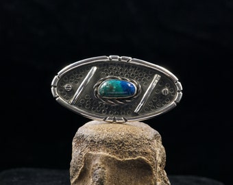 Vintage Sterling Silver and Malachite/Azurite Ring.