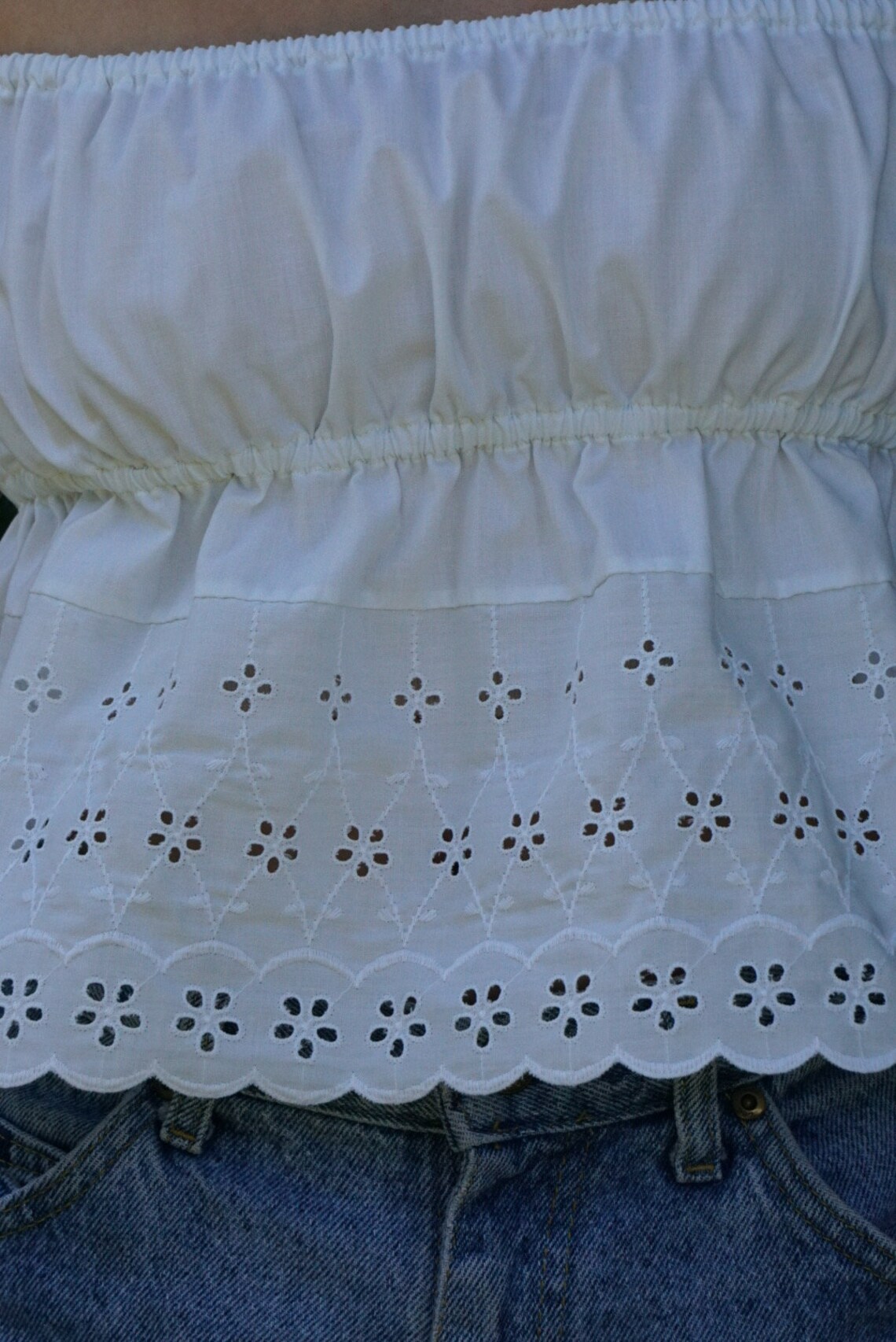 Flower & Eyelet Tube Top main image 1