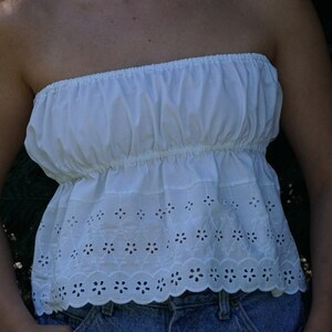 Flower & Eyelet Tube Top main image 0