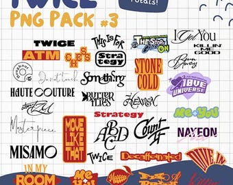 Diseños gráficos y pegatinas de Kpop de TWICE (descarga digital, paquete 3)