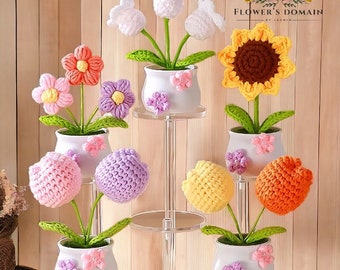 Bouquet de fleurs au crochet | Fleurs Artificielles | Fait à la main | Cadeau | Artisanal | Décoration aesthetic | Fête des mères