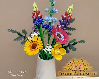 Ramo de flores LEGO® | Regalo | Decoración del hogar | Rompecabezas | Girasol Tulipán Lavanda | Día de la Madre