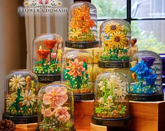 Vivarium de Fleurs | LEGO®  | Cadeau | fleurs de la vie éternelle | décoration de la maison| Puzzle| Tournesol | Fête des mères |