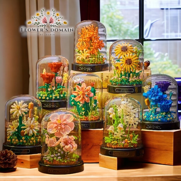 Vivarium de Fleurs | LEGO®  | Cadeau | fleurs de la vie éternelle | décoration de la maison| Puzzle| Tournesol | Fête des mères |