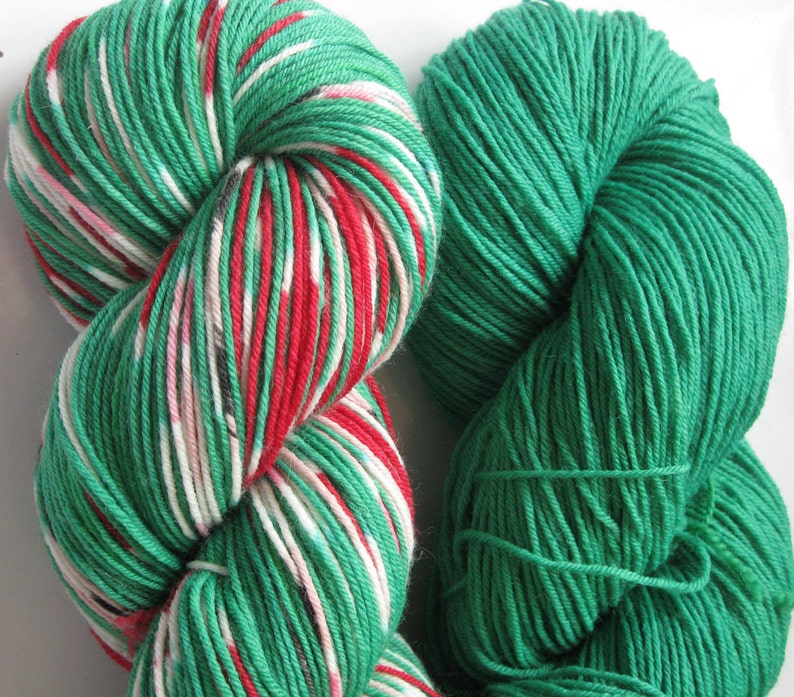 Preorder Hand Painted self patterning Christmas sock yarn Etsy