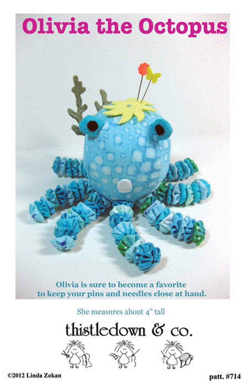 Pin Cushion Pattern for Olivia the Octopus Etsy
