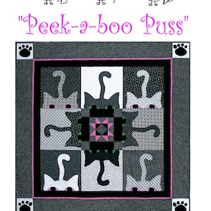 kitty cat quilt pattern - Peek-a-Boo Puss