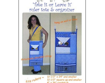 Patrón de tote para herramientas y reglas de costura y acolchado