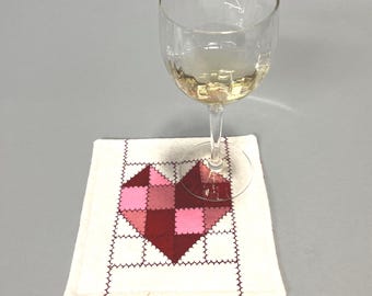 felt project Heart Mug Rug pattern