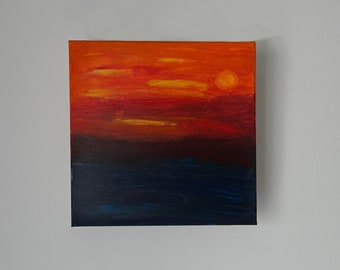 before the storm | artwork | oil painting| canvas painting | sunset ocean