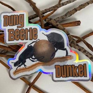 Dung Beetle Dunkel Holographic Sticker
