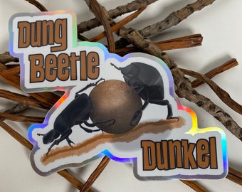 Dung Beetle Dunkel Holographic Sticker