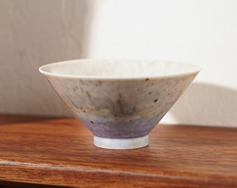 Heather Ash Tea Cup | Kiln-Transformed Porcelain, Conical Gongfu Teacup | Jingdezhen Studio Pottery, No Two Alike