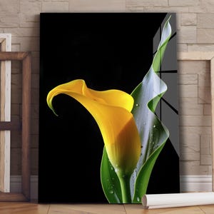 Bloemenkunst van gehard glas | Kleurrijk glazen paneel | Moderne bloemenmuurdecoratie | Botanisch glaskunstwerk | Levendig woonaccent