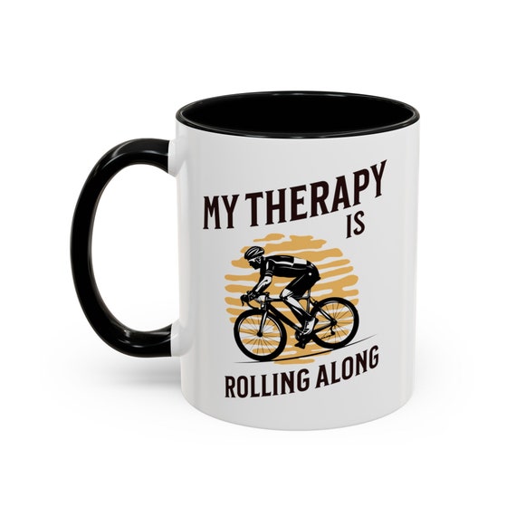 Cycling Coffee Quotes Happy Cyclist Mug, Life Is Better On Two Wheels,