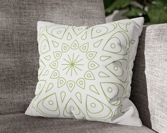 Housse de coussin médaillon vert