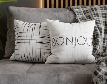 Bonjour Monochromer Kissenbezug