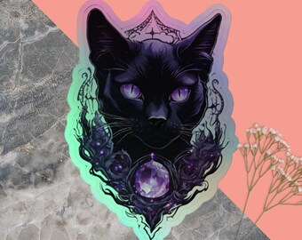 Mystic Kitty Sticker | Witchy Sticker | Cat Lady | laptop decal | water bottle sticker | journal sticker