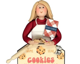 Cookie Baker or Baker Ornament - Female Baker Ornament - Baker Gifts - Cupcake Baker Gifts