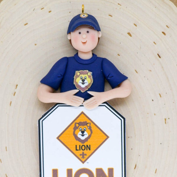 Lion Scout Bust Ornament - boy or girl