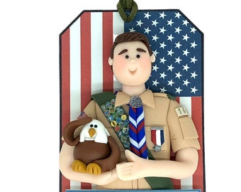 Eagle Scout Bust Ornament, Eagle Scout gifts, Eagle Scout toppers