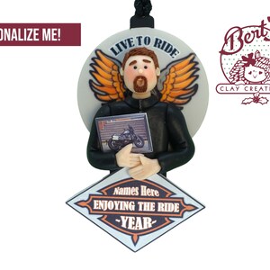 Personalized Biker Ornament with photo of bike - Motorcycle Gifts - Motorcycle Figurines - Biker Gifts