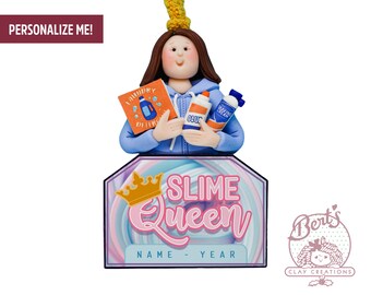 Personalized Slime Ornament – Slime Queen – Crafty Kids Gift – Slime Lover Decor – DIY Slime Accessories