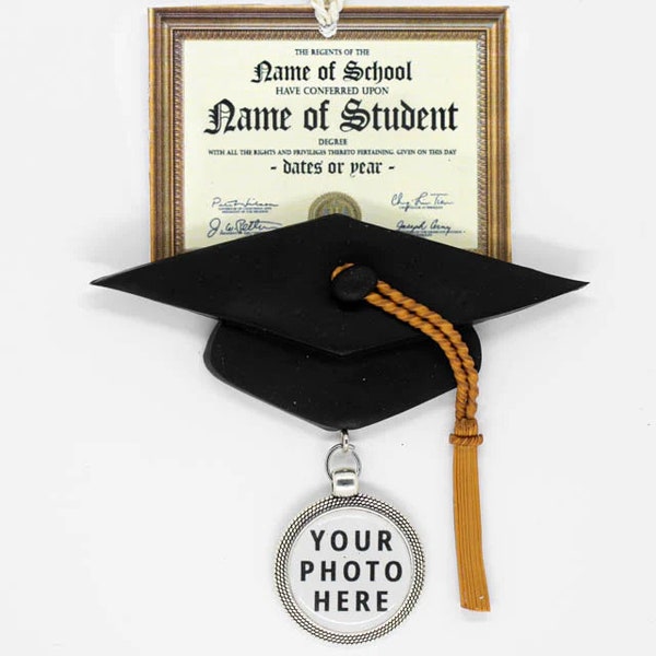 Diploma Graduation Photo Ornament - Personalized College or High School Graduation, \