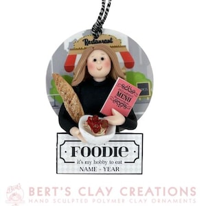 Personalized Foodie Ornament - Chef Gift - Food Lover Keepsake - Gift for Home Cooks & Chefs - Gourmet Food Lover Gift - Culinary Gifts