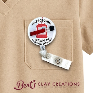 Phlebotomist Badge Reel • Microscope Lab Tech Gift • Scientist Office Decor • Retractable Work ID Clip • Medical Phlebotomist Tech Lanyard