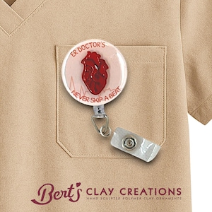 ER Doctor Gift, Anatomical heart reel badge topper, medical staff hospital id card attachment nurse/doctor gift heart design badge clip