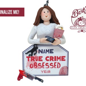 Personalized True Crime Obsessed Ornament - Crime Junkies, True Crime and Chill, True Crime Fan, Gifts for True Crime Fans - Male or Female