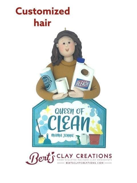 Personalized housekeeper ornament – clean queen – cleaning crew gift – maid appreciation – funny clean freak decor